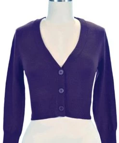 New Arrivals And Restocks MAK Sweaters Cropped Cardigan With 3/4 Sleeves In Grape 13 New Arrivals And Restocks MAK Sweaters Cropped Cardigan With 3/4 Sleeves In Grape