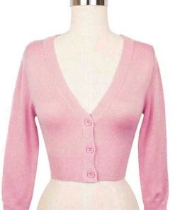 New Arrivals And Restocks MAK Sweaters Cropped Cardigan With 3/4 Sleeves In Light Pink 10 New Arrivals And Restocks MAK Sweaters Cropped Cardigan With 3/4 Sleeves In Light Pink