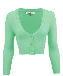 New Arrivals And Restocks MAK Sweaters Cropped Cardigan With 3/4 Sleeves In Opal Mint 12 New Arrivals And Restocks MAK Sweaters Cropped Cardigan With 3/4 Sleeves In Opal Mint