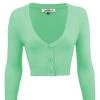 New Arrivals And Restocks MAK Sweaters Cropped Cardigan With 3/4 Sleeves In Opal Mint