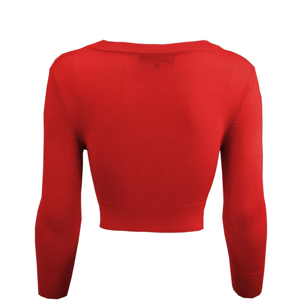 MAK Sweaters Cropped Cardigan With 3/4 Sleeves In Tomato New Arrivals And Restocks 4 MAK Sweaters Cropped Cardigan With 3/4 Sleeves In Tomato New Arrivals And Restocks