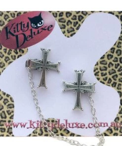 Kitty Deluxe Cardigan Clips In Cross Design Dark Alternative