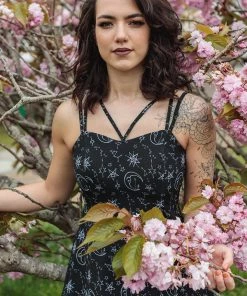 Timeless London Moon & Stars Print Crossover Neck Chiffon Dress Clothing 19 Timeless London Moon & Stars Print Crossover Neck Chiffon Dress Clothing