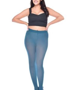 Pamela Mann Hosiery Curvy Super-Stretch 50 Denier Tights In Dark Teal New Arrivals And Restocks