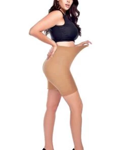 Pamela Mann Hosiery Curvy Super-Stretch Anti Chafing Shorts 90 Denier Tights In Nude New Arrivals And Restocks