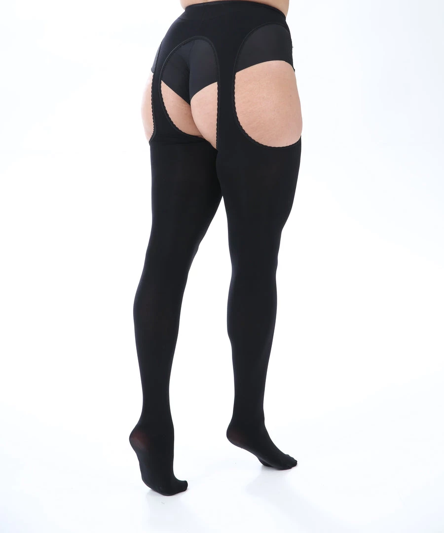 Pamela Mann Hosiery Curvy Super-Stretch Tights In 'Bodyfree' Suspender Black 5 Pamela Mann Hosiery Curvy Super-Stretch Tights In 'Bodyfree' Suspender Black