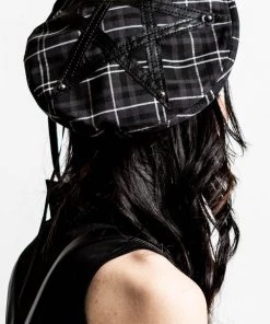 Killstar Dark Fate Beret In Ash Tartan 7 Killstar Dark Fate Beret In Ash Tartan