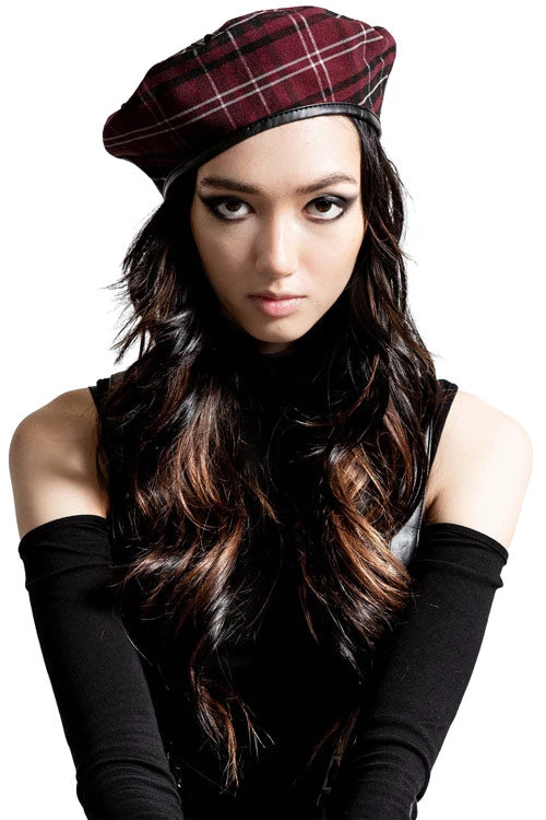 Winter Killstar Dark Fate Beret In Blood Tartan 1 Winter Killstar Dark Fate Beret In Blood Tartan