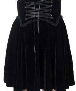 Winter Killstar Dark Lover High-Waisted Velvet Skirt