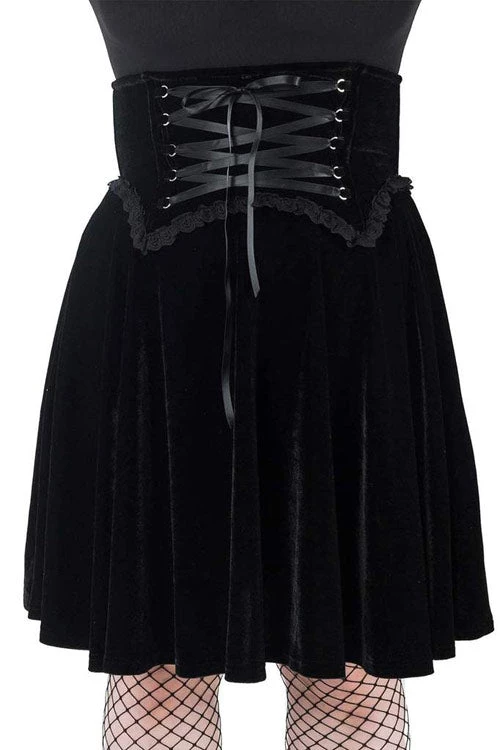 Winter Killstar Dark Lover High-Waisted Velvet Skirt 1 Winter Killstar Dark Lover High-Waisted Velvet Skirt