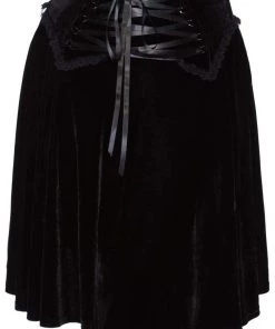 Winter Killstar Dark Lover High-Waisted Velvet Skirt