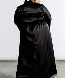 Killstar Deadly Daze Black Satin Robe With Lace Trims Sexy Femme Fatale 17 Killstar Deadly Daze Black Satin Robe With Lace Trims Sexy Femme Fatale