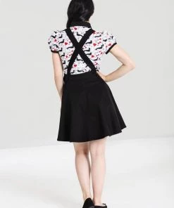 Hell Bunny Dakota Pinafore In Black Denim Winter 8 Hell Bunny Dakota Pinafore In Black Denim Winter