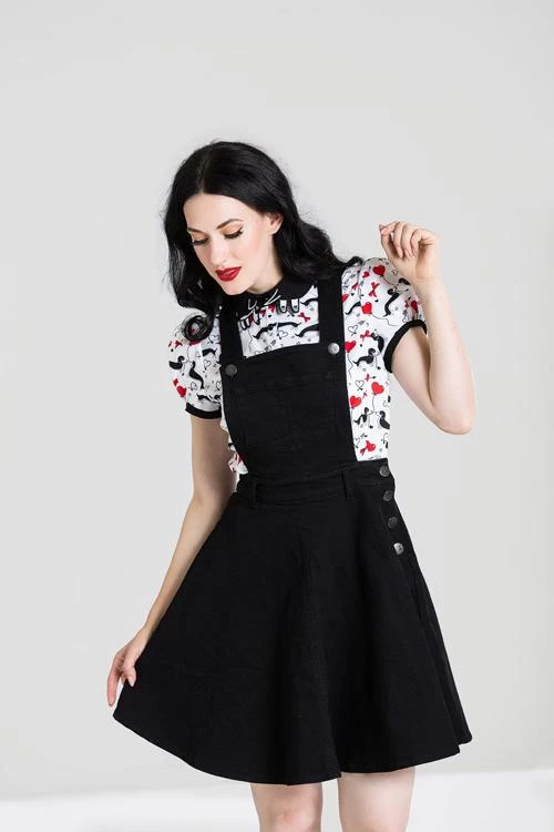 Hell Bunny Dakota Pinafore In Black Denim Winter 2 Hell Bunny Dakota Pinafore In Black Denim Winter