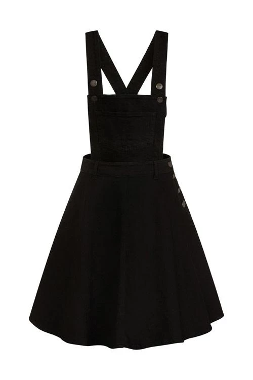 Hell Bunny Dakota Pinafore In Black Denim Winter 4 Hell Bunny Dakota Pinafore In Black Denim Winter