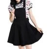 Hell Bunny Dakota Pinafore In Black Denim Winter
