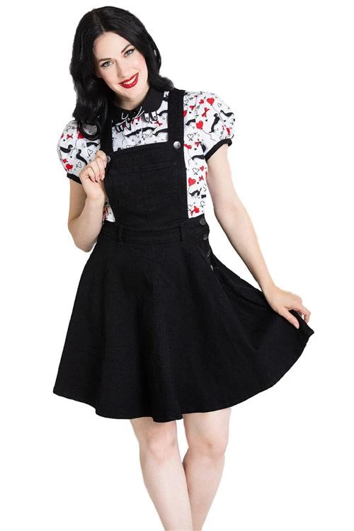 Hell Bunny Dakota Pinafore In Black Denim Winter 1 Hell Bunny Dakota Pinafore In Black Denim Winter