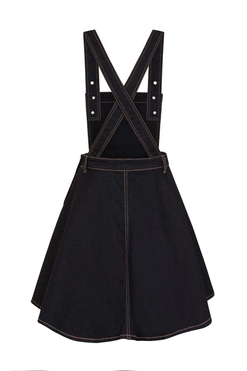 Winter Hell Bunny Dakota Pinafore Dress In Navy Denim 5 Winter Hell Bunny Dakota Pinafore Dress In Navy Denim