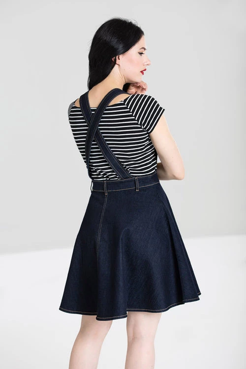 Winter Hell Bunny Dakota Pinafore Dress In Navy Denim 3 Winter Hell Bunny Dakota Pinafore Dress In Navy Denim