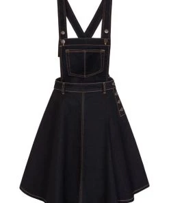 Winter Hell Bunny Dakota Pinafore Dress In Navy Denim 9 Winter Hell Bunny Dakota Pinafore Dress In Navy Denim