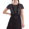 Banned Dark Dreams Pleated Pinafore Skirt Clothing