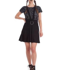 Banned Dark Dreams Pleated Pinafore Skirt Clothing