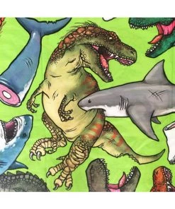 Offend My Eyes Mens Dino Vs Shark T-Shirt In Green Clothing 6 Offend My Eyes Mens Dino Vs Shark T-Shirt In Green Clothing