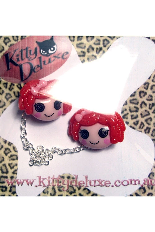 Accessories Kitty Deluxe Cardigan Clips In Red Dollies Design 1 Accessories Kitty Deluxe Cardigan Clips In Red Dollies Design