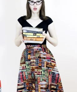 Retrolicious A-Line Skirt In Don't Judge A Book By Its Cover