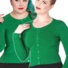 Hell Bunny Paloma Cardigan In Green Winter