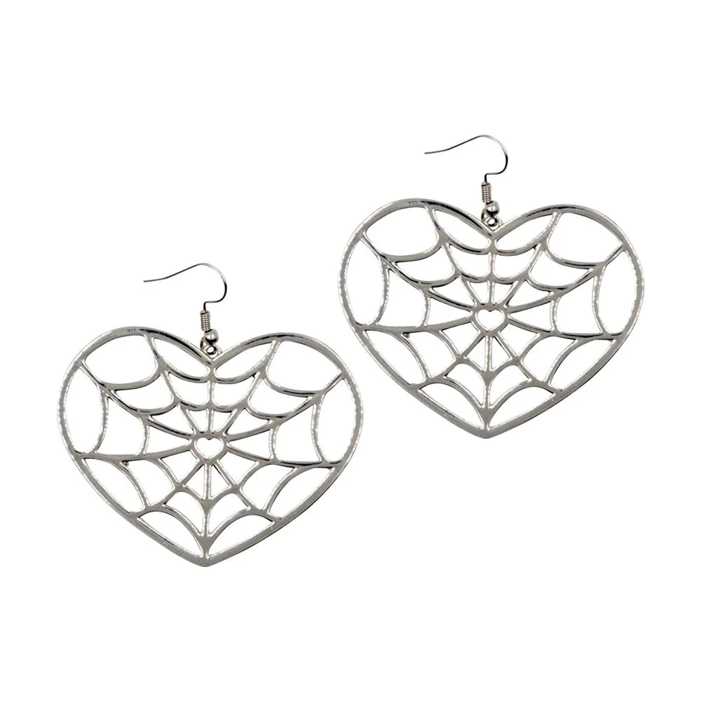 New Arrivals And Restocks Kreepsville 666 Large Web Heart Earrings 2 New Arrivals And Restocks Kreepsville 666 Large Web Heart Earrings