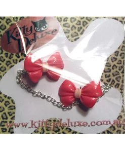 Kitty Deluxe Cardigan Clips In Guava Fancy Bow Design Accessories