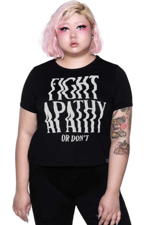 Clothing Killstar "Fight Apathy" Ringer Tee T-Shirt 1 Clothing Killstar "Fight Apathy" Ringer Tee T-Shirt