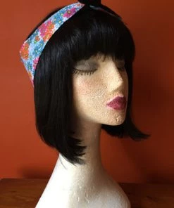 Kitty Deluxe Reversible Wired Headband In Colourful Flower Print & Black