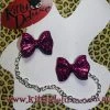 Accessories Kitty Deluxe Cardigan Clips In Pink Glitter Bow Design