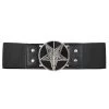 Kreepsville 666 Elastic Belt With Goat Head Baphomet Buckle In Black New Arrivals And Restocks
