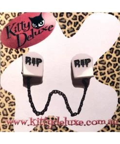 Kitty Deluxe Cardigan Clips In Graveyard Design Dark Alternative
