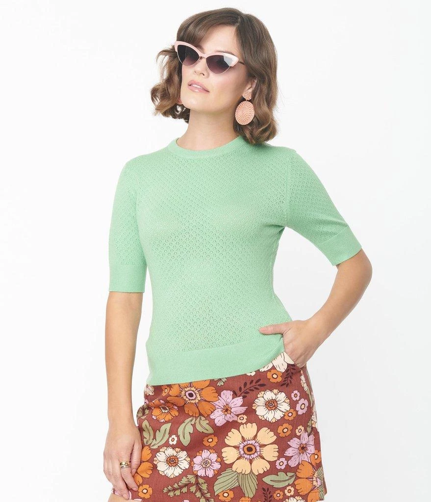 Timeless London Daisy Knit Top In Mint - I'm Eco-Friendly! 6 Timeless London Daisy Knit Top In Mint - I'm Eco-Friendly!