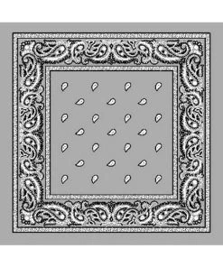 Kitty Deluxe Cotton Bandana In Grey Paisley Accessories