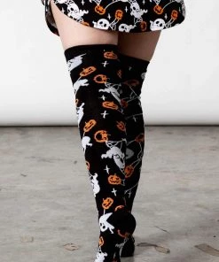 Winter Killstar Haunted Pumpkin Knee-High Socks Ghosts 6 Winter Killstar Haunted Pumpkin Knee-High Socks Ghosts