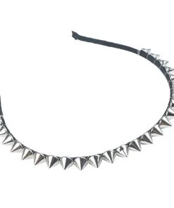Kitty Deluxe Solid Headband With Silver Toned Spikes
