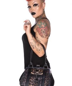 Dark Alternative Killstar Hear Me Hiss Handbag In Leopard