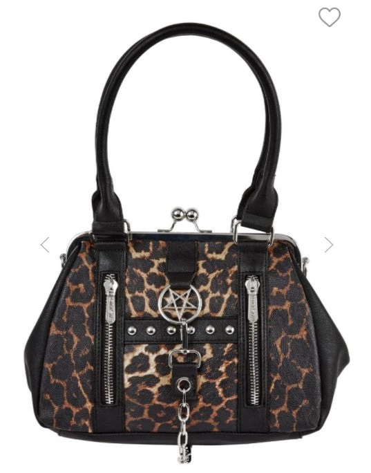 Dark Alternative Killstar Hear Me Hiss Handbag In Leopard 4 Dark Alternative Killstar Hear Me Hiss Handbag In Leopard