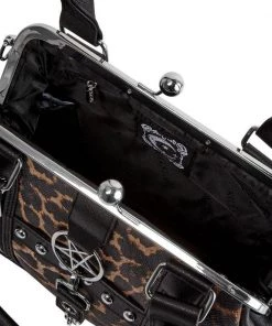Dark Alternative Killstar Hear Me Hiss Handbag In Leopard 9 Dark Alternative Killstar Hear Me Hiss Handbag In Leopard