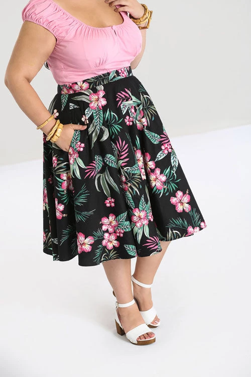 Hell Bunny Kalani 50's Skirt In Black 3 Hell Bunny Kalani 50's Skirt In Black