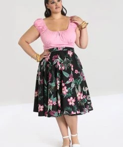 Hell Bunny Kalani 50's Skirt In Black