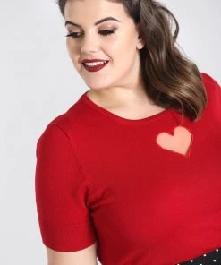 New Arrivals And Restocks Hell Bunny Heart Top In Red
