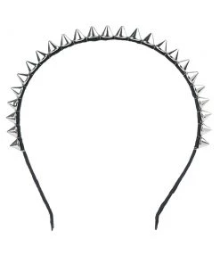 Kitty Deluxe Solid Headband With Silver Toned Spikes