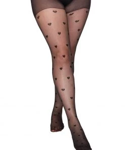Pamela Mann Hosiery Curvy Super-Stretch Tights With Heart Pattern New Arrivals And Restocks