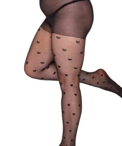 Pamela Mann Hosiery Curvy Super-Stretch Tights With Heart Pattern New Arrivals And Restocks